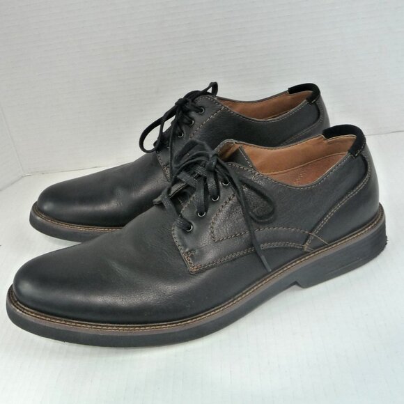 DOCKERS BLACK LEATHER SHOES SIZE 11 - Picture 1 of 14